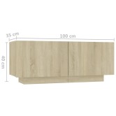 Sonoma-tölgy színű forgácslap éjjeliszekrény 100 x 35 x 40 cm Sonoma-tölgy színű forgácslap éjjeliszekrény 100 x 35 x 40 cm