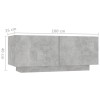 Betonszürke forgácslap éjjeliszekrény 100 x 35 x 40 cm