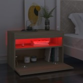 Sonoma tölgyszínű éjjeliszekrény led-lámpákkal 60x35x40 cm