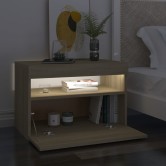 Sonoma tölgyszínű éjjeliszekrény led-lámpákkal 60x35x40 cm