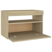 Sonoma tölgyszínű éjjeliszekrény led-lámpákkal 60x35x40 cm