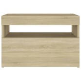 Sonoma tölgyszínű éjjeliszekrény led-lámpákkal 60x35x40 cm
