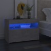 2 db betonszürke éjjeliszekrény led-lámpákkal 60 x 35 x 40 cm