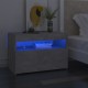 2 db betonszürke éjjeliszekrény led-lámpákkal 60 x 35 x 40 cm