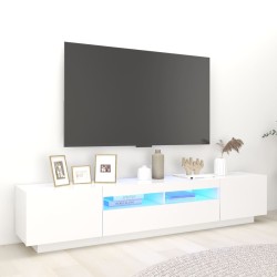 Fehér tv-szekrény led-lámpákkal 200 x 35 x 40 cm