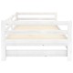 Fehér tömör fenyőfa kihúzható kanapéágy 2 x (90 x 200) cm