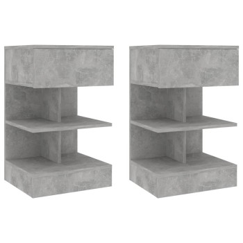 2 db betonszürke éjjeliszekrény 40 x 35 x 65 cm