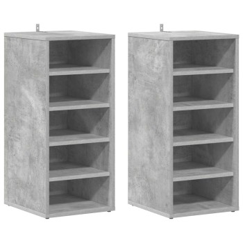 2 db betonszürke szerelt fa cipősszekrény 31,5 x 35 x 70 cm