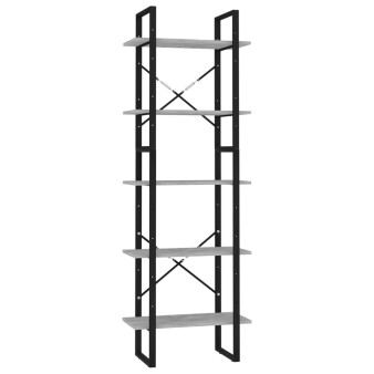 5 szintes betonszürke szerelt fa könyvszekrény 60 x 30 x 175 cm
