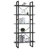 5 szintes szürke szerelt fa könyvszekrény 80 x 30 x 175 cm 5 szintes szürke szerelt fa könyvszekrény 80 x 30 x 175 cm