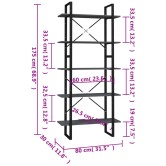 5 szintes szürke szerelt fa könyvszekrény 80 x 30 x 175 cm 5 szintes szürke szerelt fa könyvszekrény 80 x 30 x 175 cm