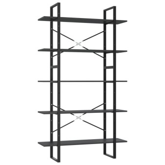 5 szintes szürke szerelt fa könyvszekrény 100 x 30 x 175 cm