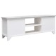 Fehér-szürke tömör császárfa tv-szekrény 108 x 30 x 40 cm Fehér-szürke tömör császárfa tv-szekrény 108 x 30 x 40 cm