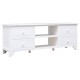 Fehér tömör császárfa tv-szekrény 108 x 30 x 40 cm Fehér tömör császárfa tv-szekrény 108 x 30 x 40 cm