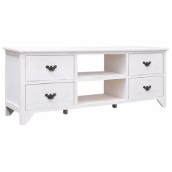 Antik fehér tömör császárfa tv-szekrény 108 x 30 x 40 cm