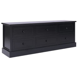Fekete tömör császárfa tv-szekrény 108 x 30 x 40 cm