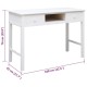 Fehér tömör császárfa íróasztal 108 x 45 x 76 cm Fehér tömör császárfa íróasztal 108 x 45 x 76 cm