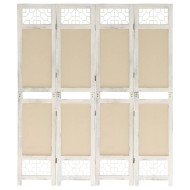 338559 4-panel room divider cream 140x165 cm fabric