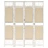 338559 4-panel room divider cream 140x165 cm fabric