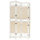 338559 4-panel room divider cream 140x165 cm fabric