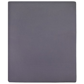 2 db antracitszürke pamutdzsörzé gumis lepedő 90 x 200 cm