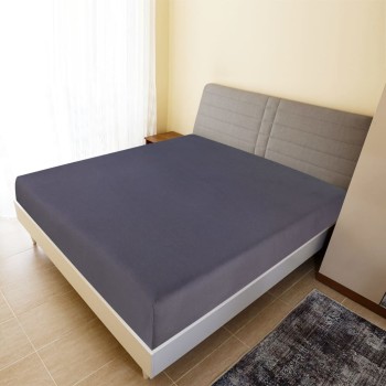 2 db antracitszürke pamutdzsörzé gumis lepedő 90 x 200 cm