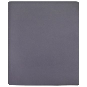 2 db antracitszürke pamutdzsörzé gumis lepedő 180 x 200 cm