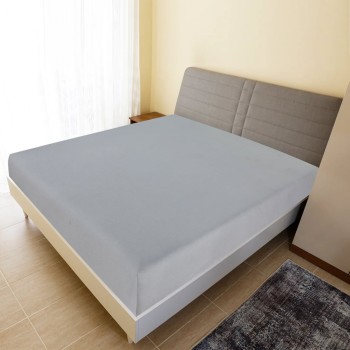 2 db szürke pamutdzsörzé gumis lepedő 100x200 cm