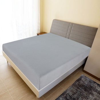 2 db szürke pamutdzsörzé gumis lepedő 160x200 cm