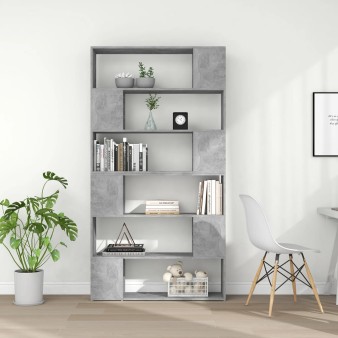 Betonszürke térelválasztó könyvszekrény 100 x 24 x 188 cm