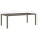 Szürke polyrattan és edzett üveg kerti asztal 190 x 90 x 75 cm