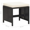4 részes fekete kerti polyrattan szék- és zsámolyszett