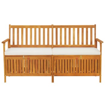 Tömör akácfa tárolópad párnával 148 cm