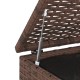 Barna polietilén rattan kerti párnatartó láda 100x97,5x104 cm