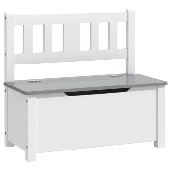 Fehér-szürke mdf gyermek tárolópad 60 x 30 x 55 cm