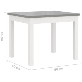 4 részes fehér és szürke mdf gyerekasztal- és székkészlet 4 részes fehér és szürke mdf gyerekasztal- és székkészlet