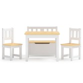 4 részes fehér és bézs mdf gyerekasztal- és székkészlet 4 részes fehér és bézs mdf gyerekasztal- és székkészlet