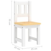 4 részes fehér és bézs mdf gyerekasztal- és székkészlet 4 részes fehér és bézs mdf gyerekasztal- és székkészlet