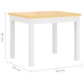 4 részes fehér és bézs mdf gyerekasztal- és székkészlet 4 részes fehér és bézs mdf gyerekasztal- és székkészlet