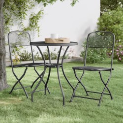 2 db antracitszürke nagy hálós fém összecsukható kerti szék