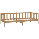 Mézbarna tömör fenyőfa dívány matraccal 90 x 200 cm