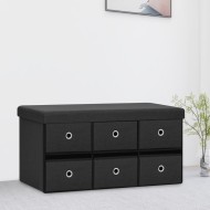 Fekete összecsukható művászon tárolópad 76 x 38 x 38 cm