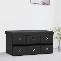 Fekete összecsukható művászon tárolópad 76 x 38 x 38 cm