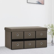 Barna összecsukható művászon tárolópad 76 x 38 x 38 cm