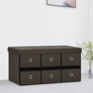 Sötétbarna összecsukható művászon tárolópad 76 x 38 x 38 cm