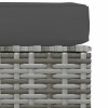 Szürke polyrattan kerti lábtartó párnával 70 x 70 x 30 cm