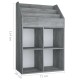 Betonszürke forgácslap gyerek újságtartó 71 x 30 x 114 cm