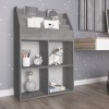 Betonszürke szerelt fa gyerek újságtartó 71 x 30 x 114 cm