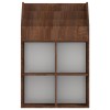 Barna tölgyszínű szerelt fa újságtartó gyerekeknek 71x30x114 cm