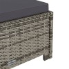 Szürke polyrattan napozóágy sötétszürke párnával